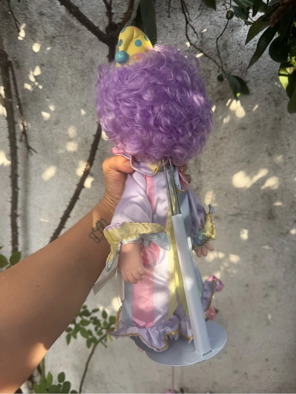 Precious Moments Purple Plush Clown Doll with Pastel Outfit
